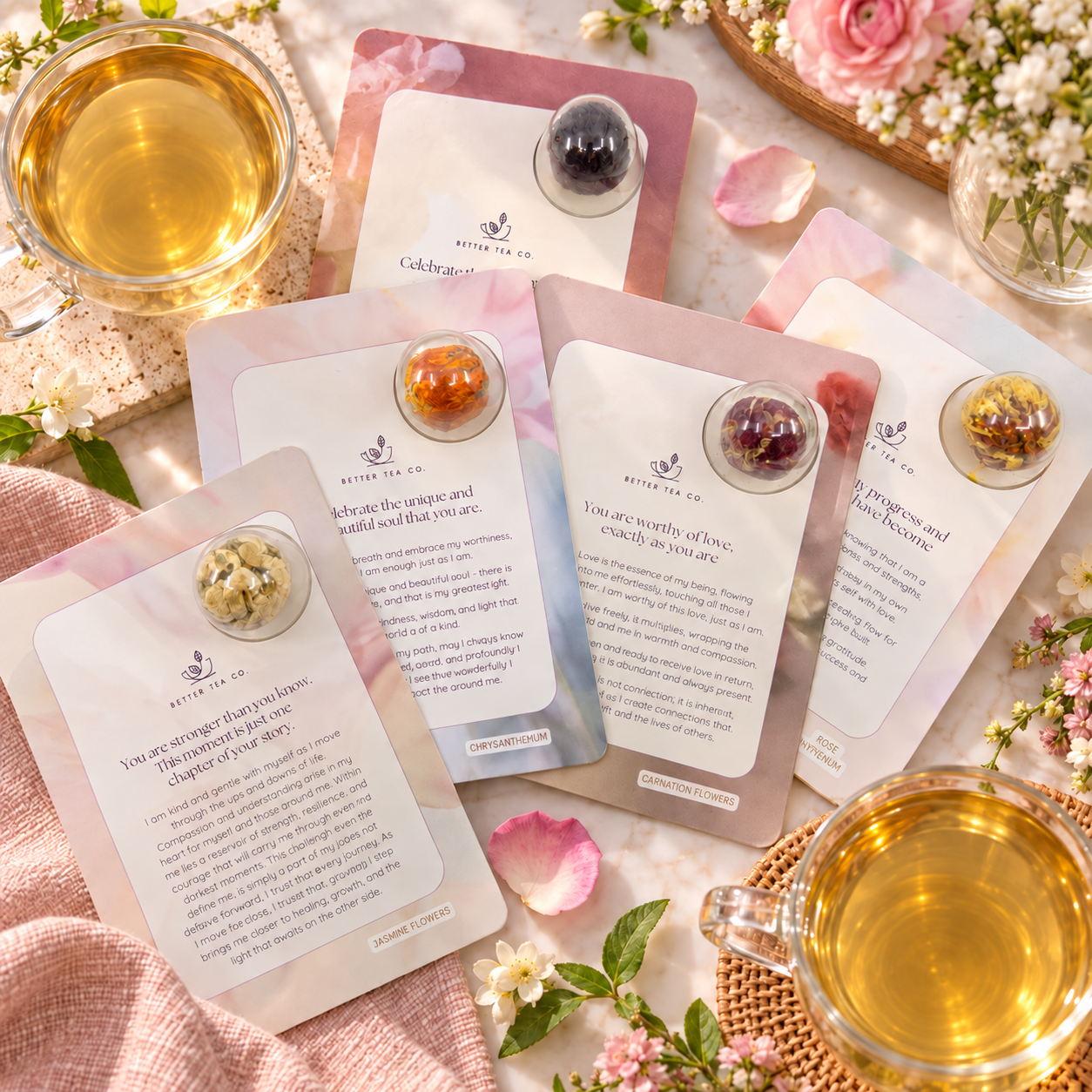 Blooming Tea Affirmation Gift Card - Hibiscus Flower